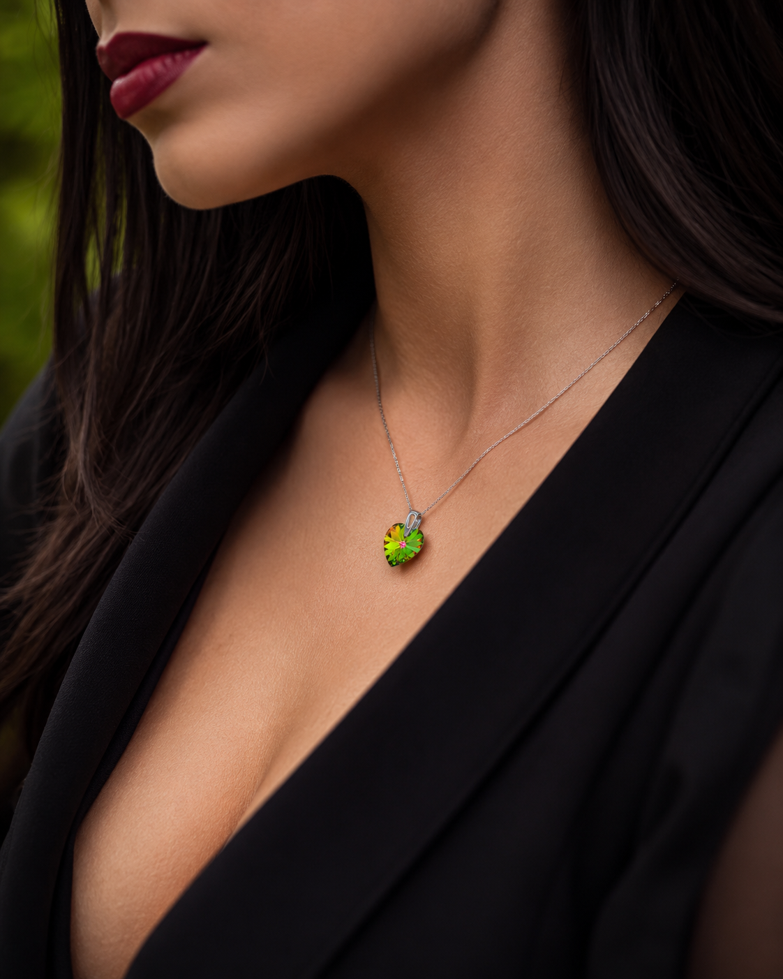 Amore Eterno SS - Κολιέ επιροδιωμένο και κρύσταλλο Swarovski® - Vitrail Medium