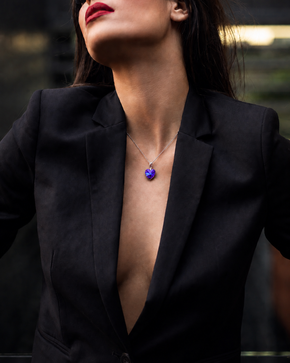 Amore Eterno SS - Κολιέ επιροδιωμένο και κρύσταλλο Swarovski® - Heliotrope