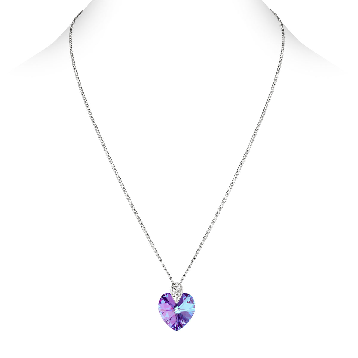 Amore Eterno - Κολιέ επιροδιωμένο και κρύσταλλος Swarovski® - Vitrail Light