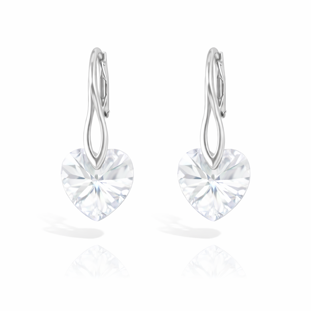 Amore Eterno SS – Σκουλαρίκια επιροδιωμένα και κρύσταλλοι Αυστρίας® - Crystal White