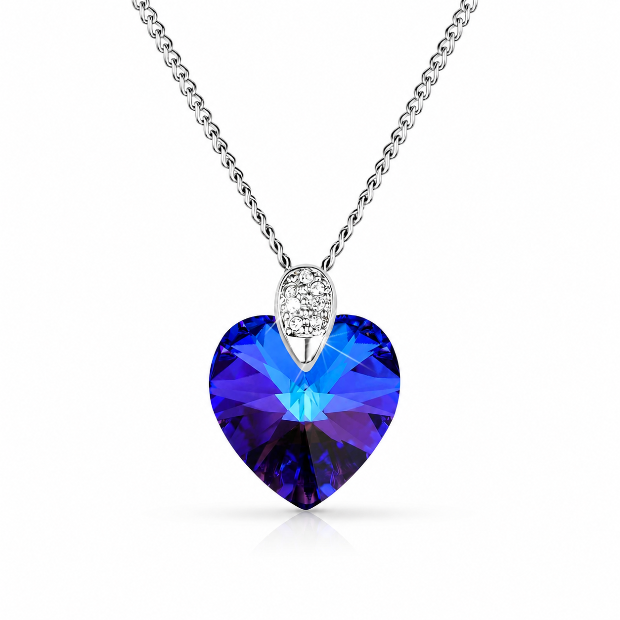 Amore Eterno - Κολιέ επιροδιωμένο και κρύσταλλος Swarovski® - Heliotrope