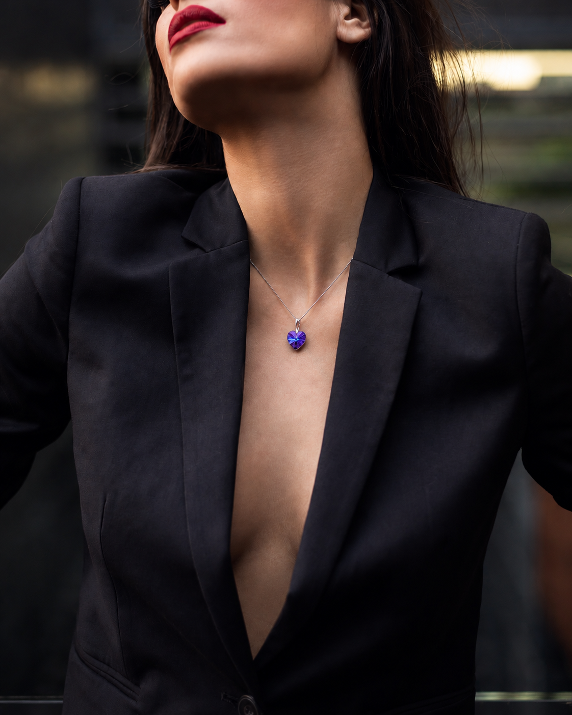 Amore Eterno SS - Κολιέ επιροδιωμένο και κρύσταλλο Swarovski® - Heliotrope