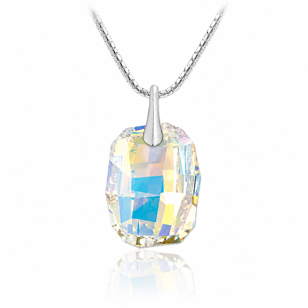 Savvina - Κολιέ επιροδιωμένο και κρύσταλλος Swarovski® - Crystal AB