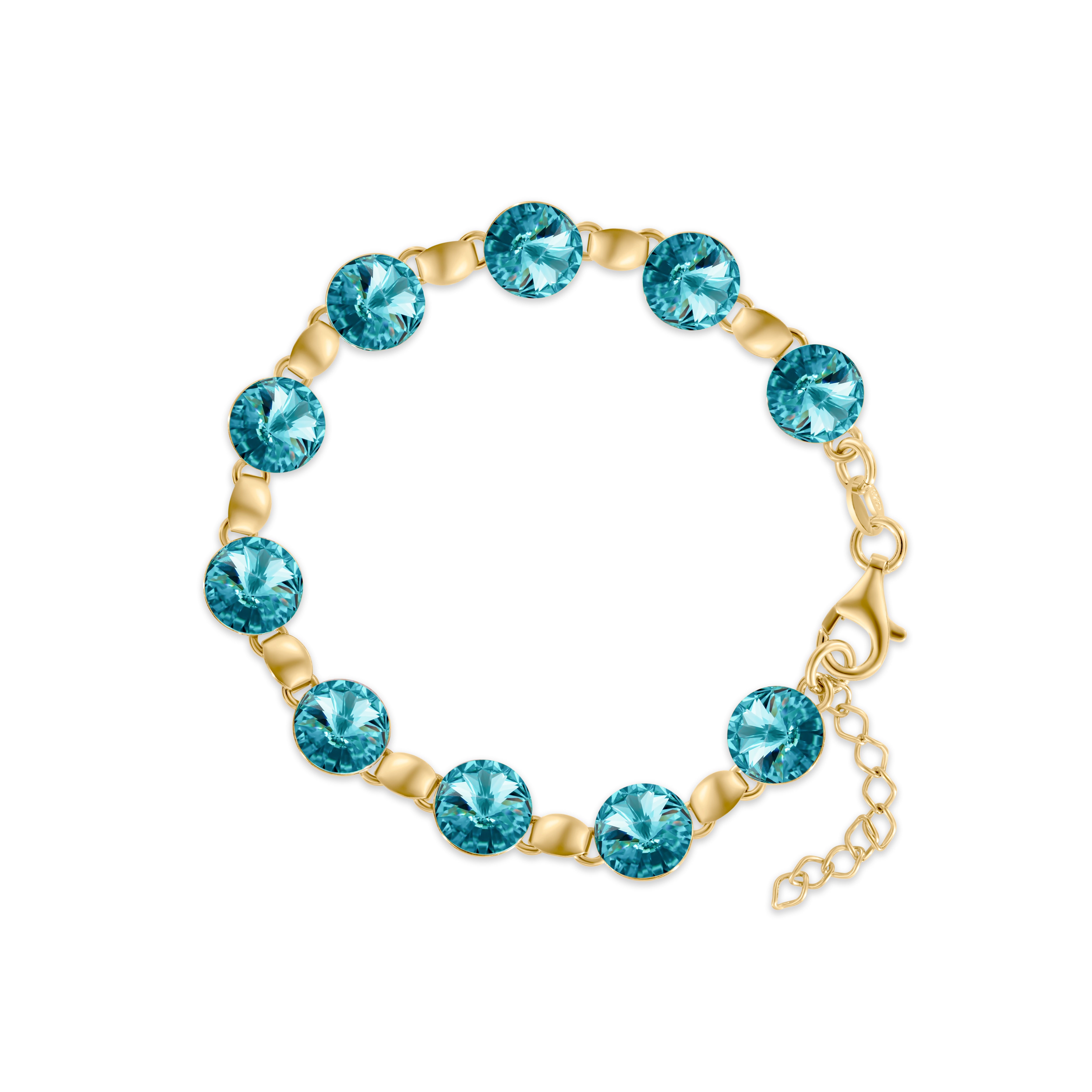 Dorotea SS - Βραχιόλι επιχρυσωμένο και κρύσταλλοι Αυστρίας® - Light Turquoise