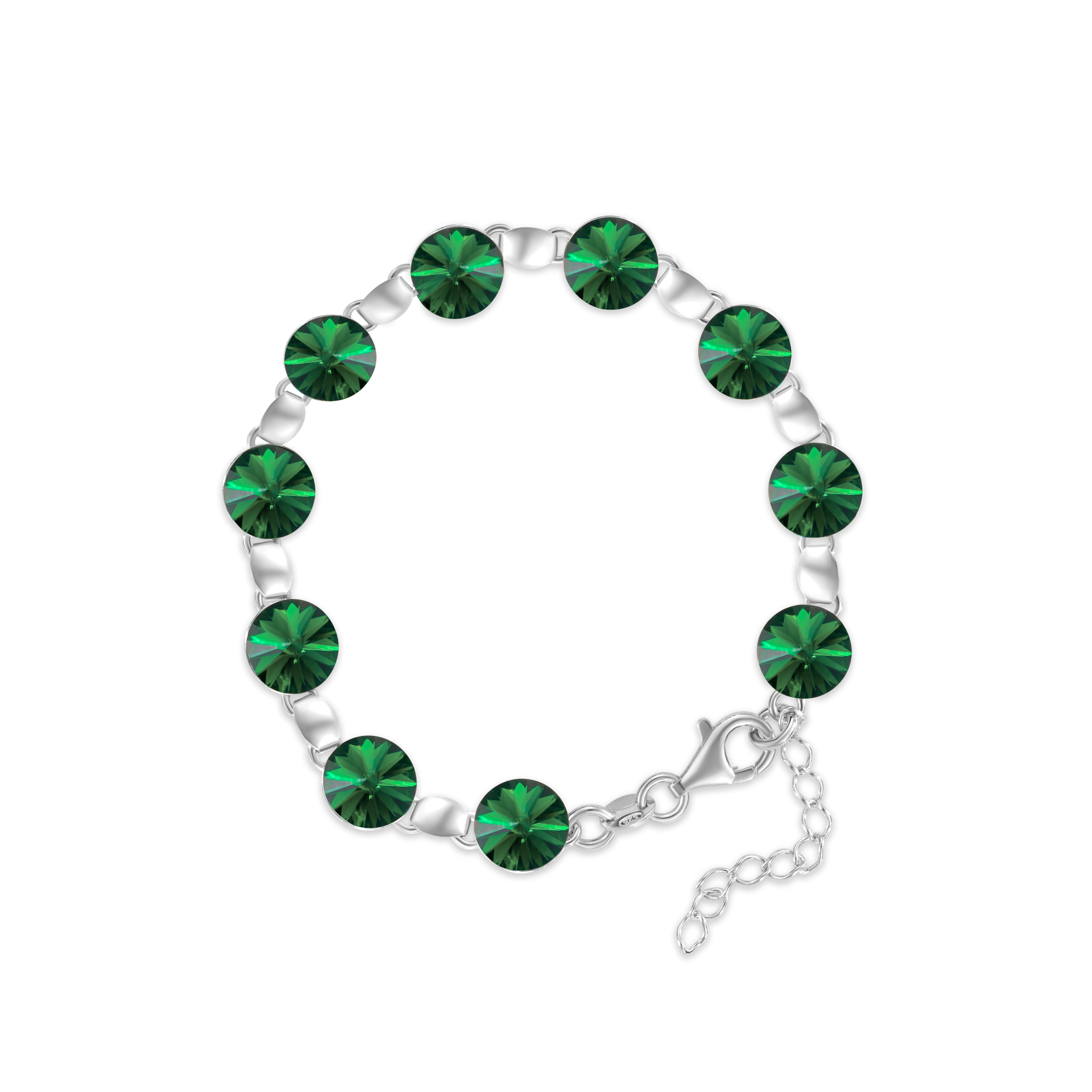 Dorotea SS - Βραχιόλι επιροδιωμένο και κρύσταλλοι Αυστρίας® - Emerald