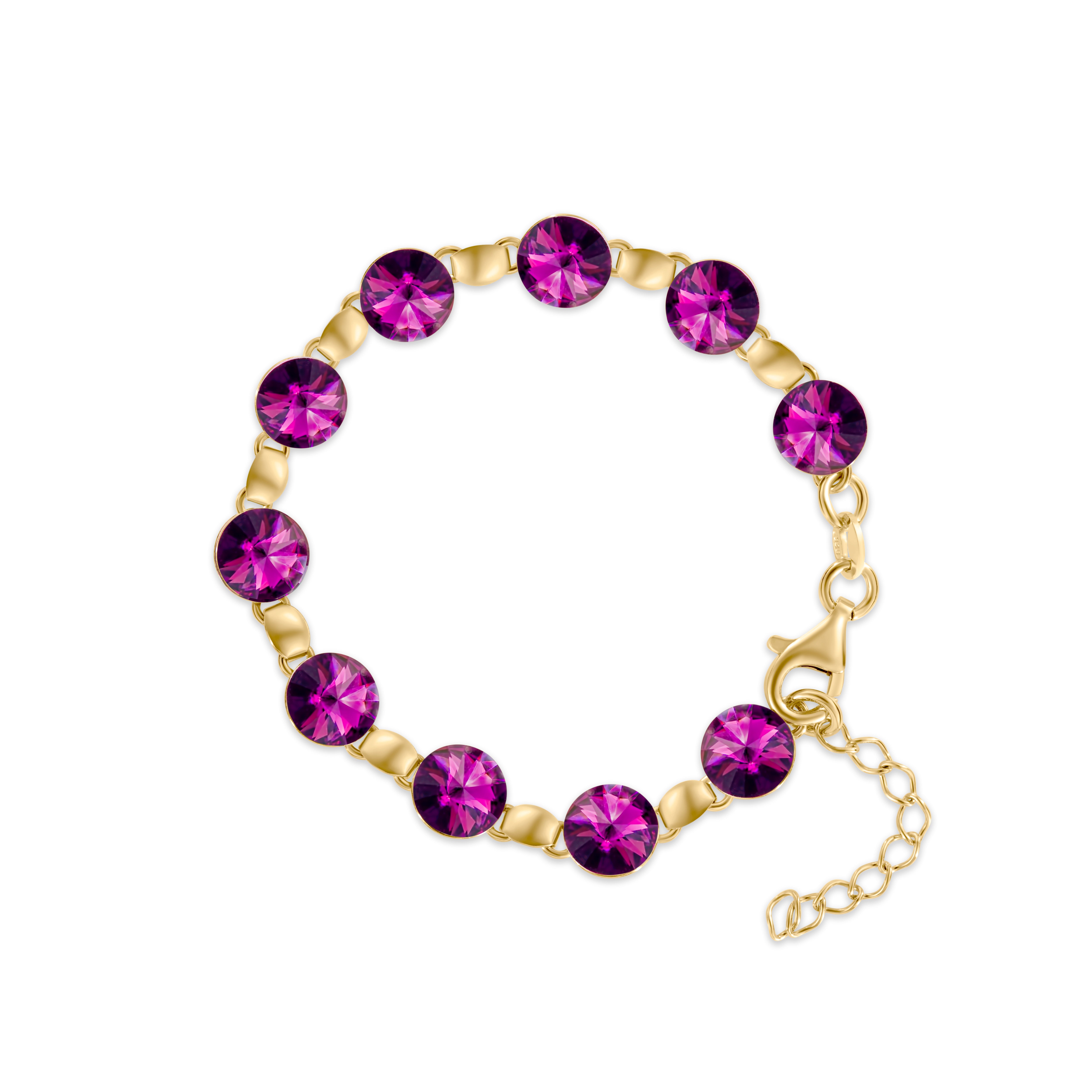 Dorotea SS - Βραχιόλι επιχρυσωμένο και κρύσταλλοι Αυστρίας® - Amethyst