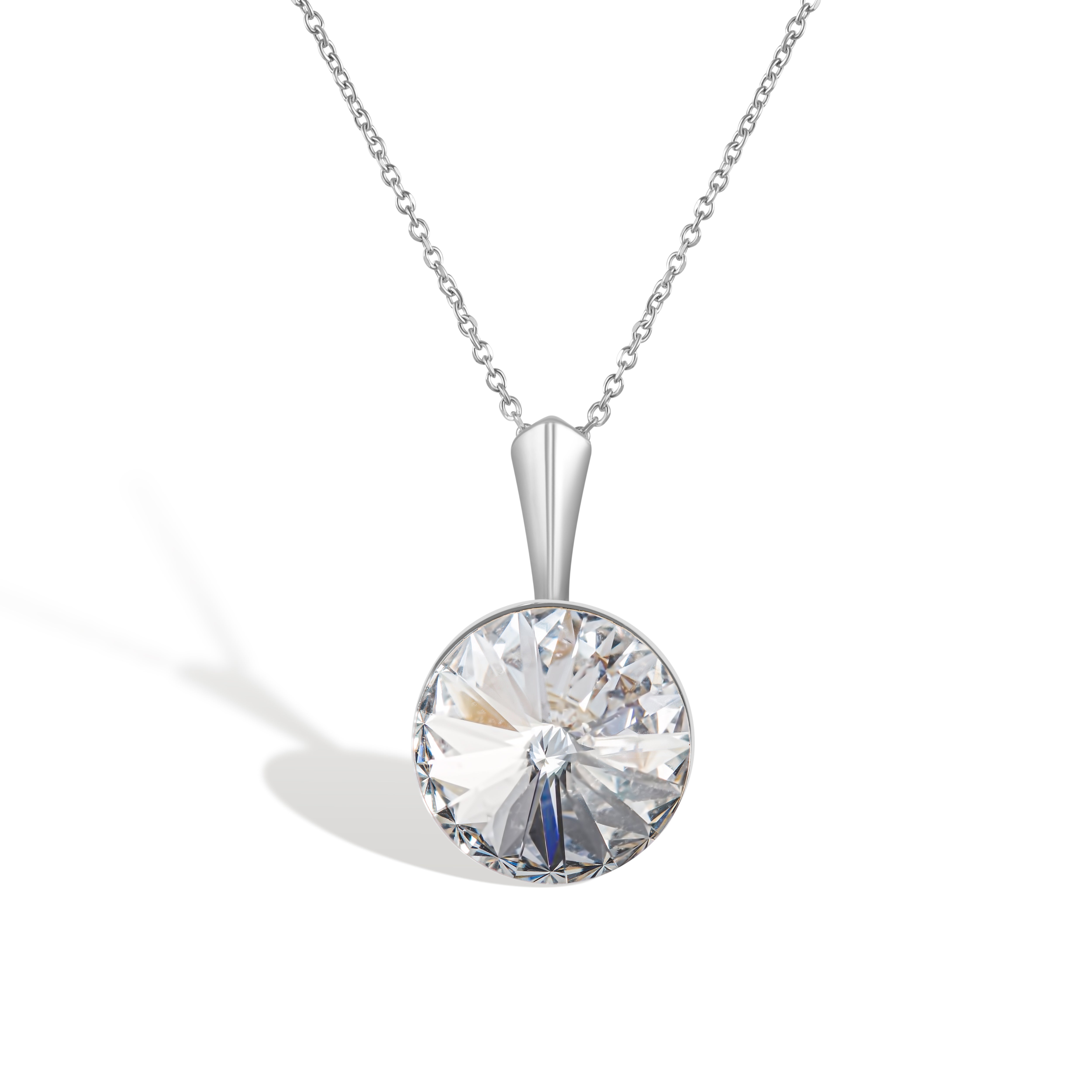 Alessia SS - Κολιέ επιροδιωμένο και κρύσταλλος Αυστρίας® - Crystal White