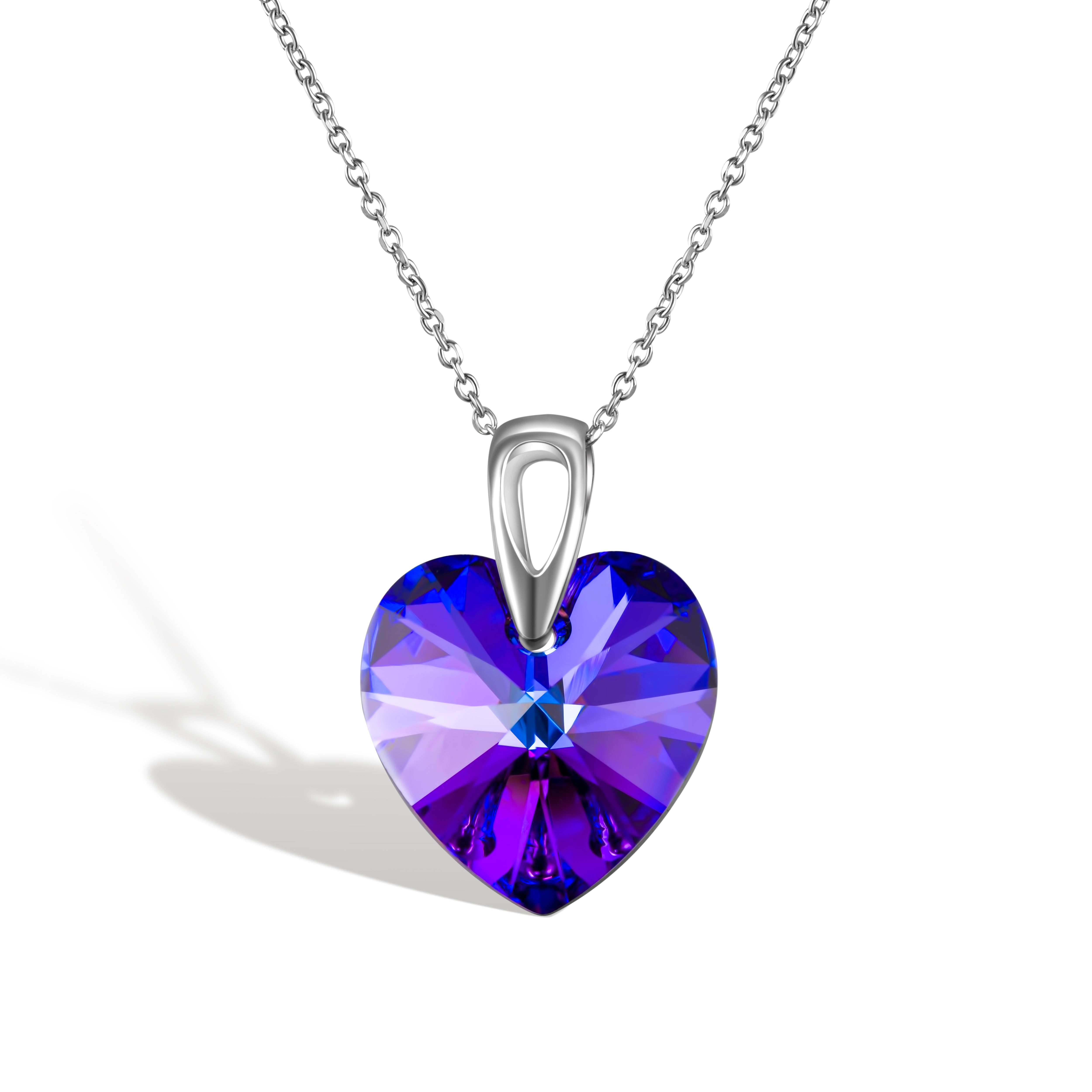 Amore Eterno SS - Κολιέ επιροδιωμένο και κρύσταλλος Αυστρίας® - Heliotrope