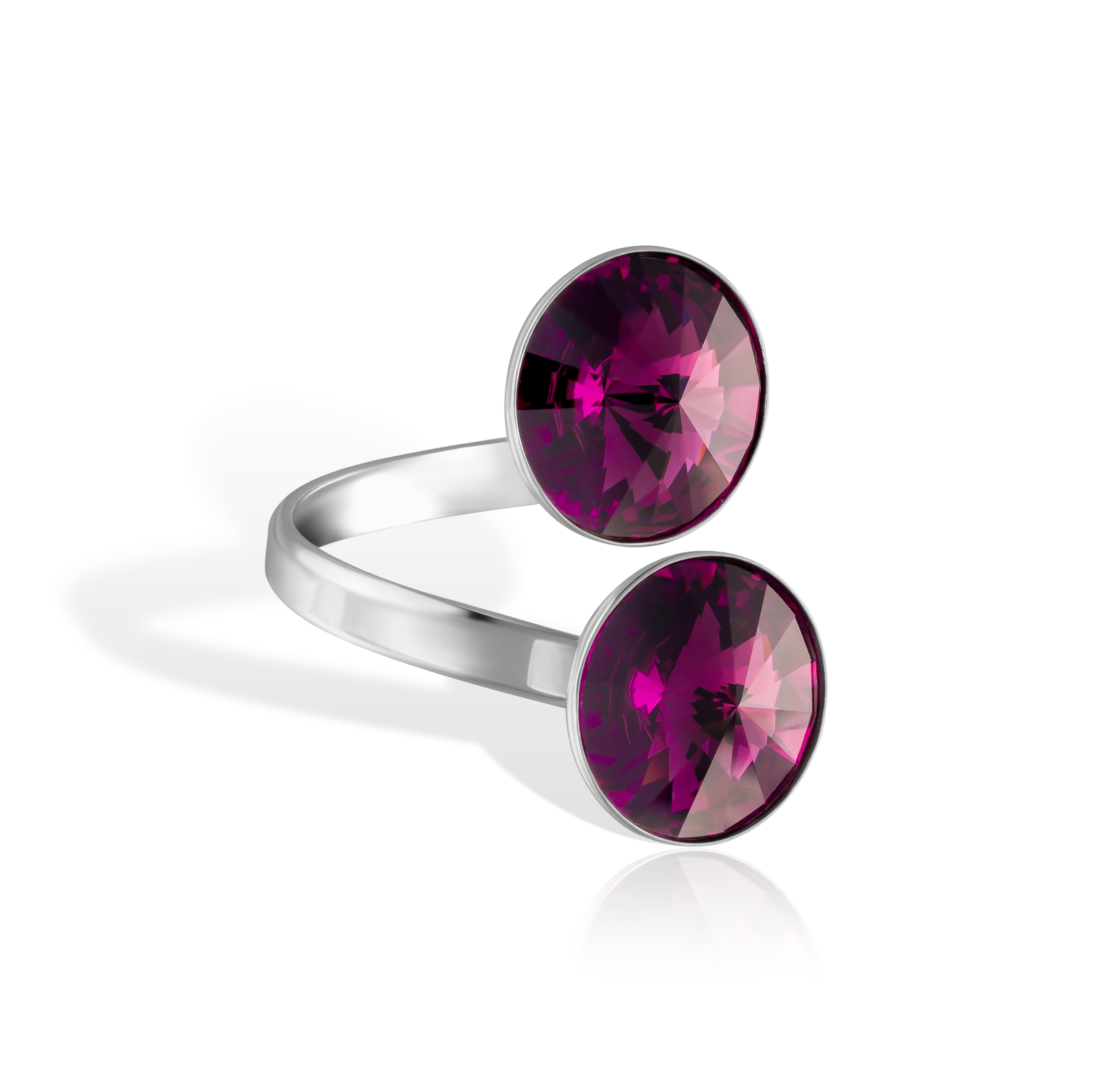 Alessia SS - Δαχτυλίδι επιροδιωμένο και κρύσταλλοι Αυστρίας® - Amethyst