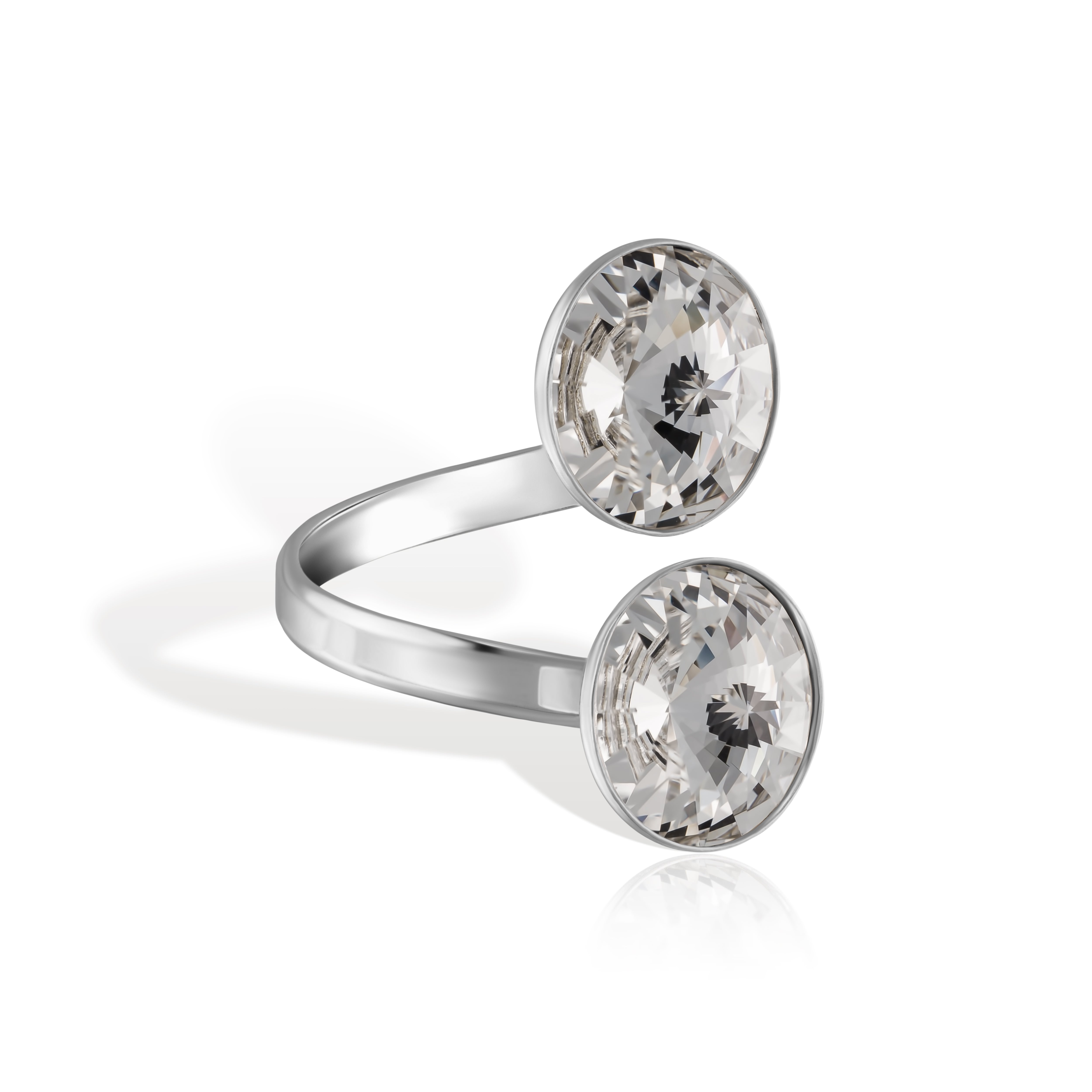 Alessia SS - Δαχτυλίδι επιροδιωμένο και κρύσταλλοι Αυστρίας® - Crystal White