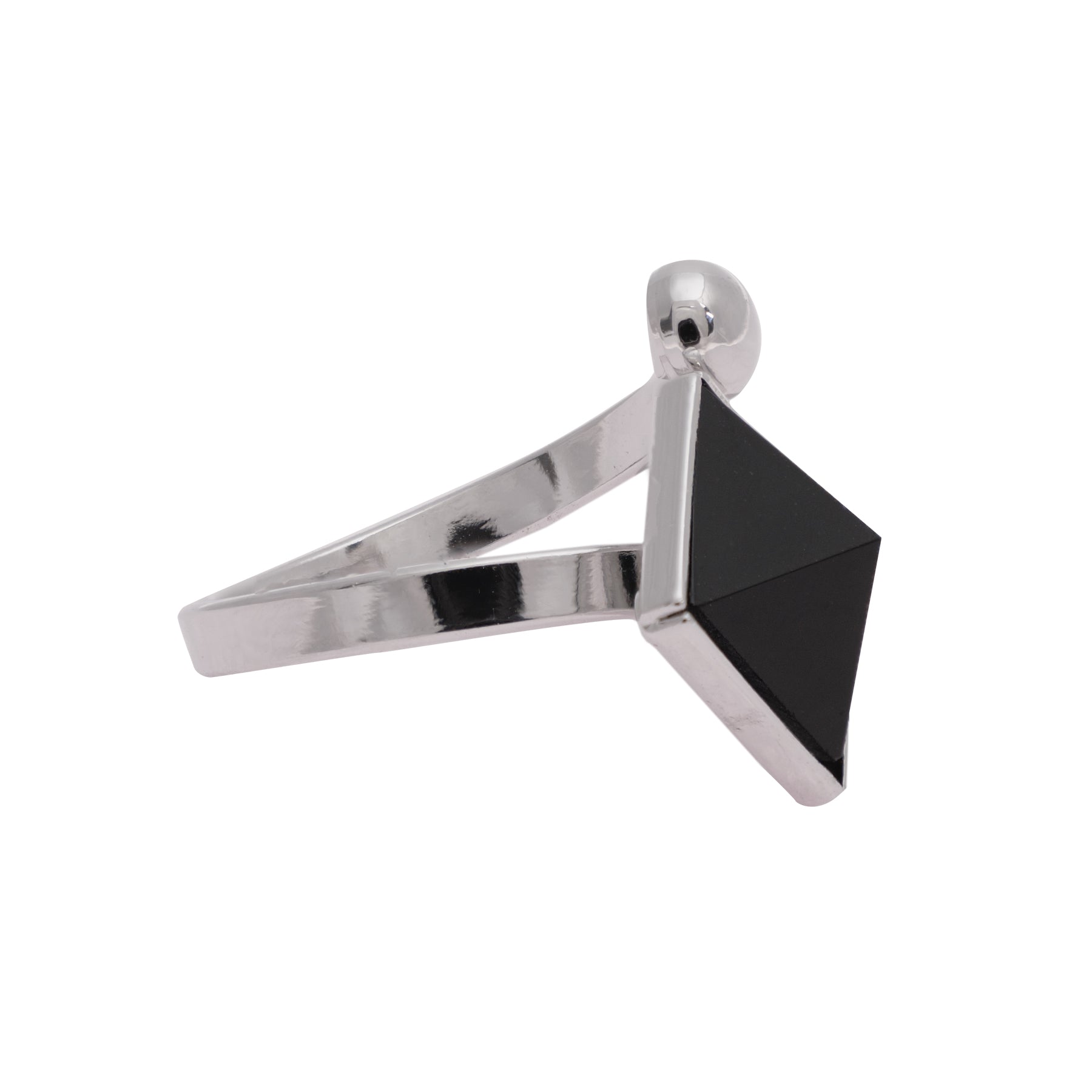 Athena - Δαχτυλίδι από επιροδιωμένο ορείχαλκο και κρύσταλλο - Jet Black