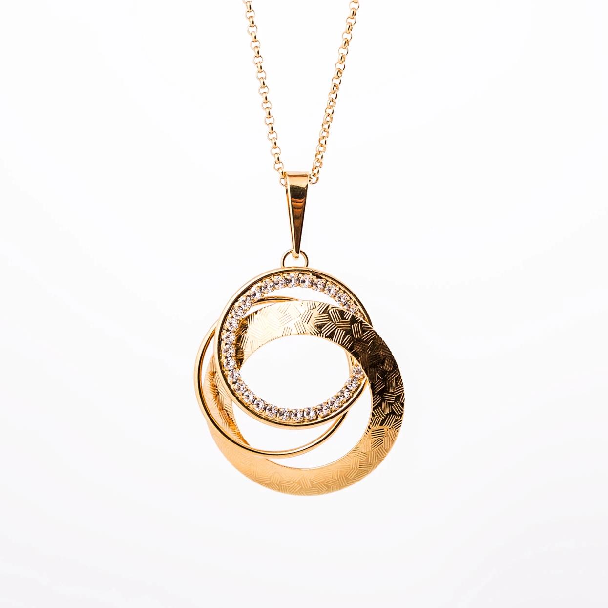 Lucrezia - Gold Plated Necklace with Swarovski Crystals-White - Sensa Milano