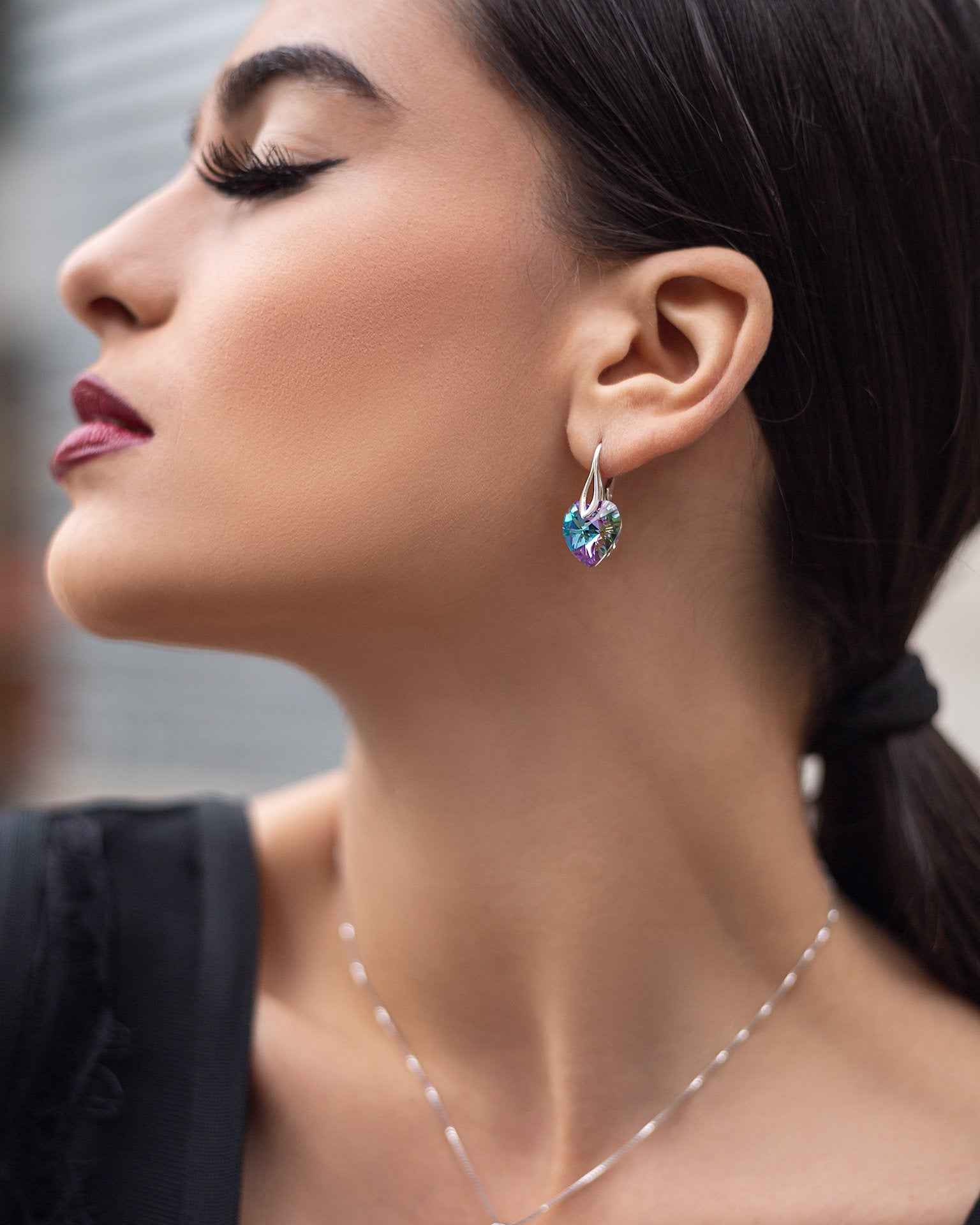 Amore Eterno – Σκουλαρίκια επιροδιωμένα και κρύσταλλοι Αυστρίας® - Vitrail Light