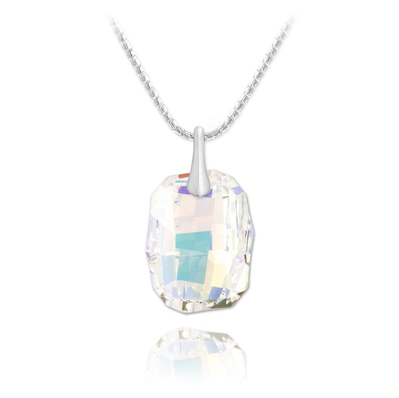 Savvina - Silver Necklace with Swarovski Crystal-White AB - Sensa Milano