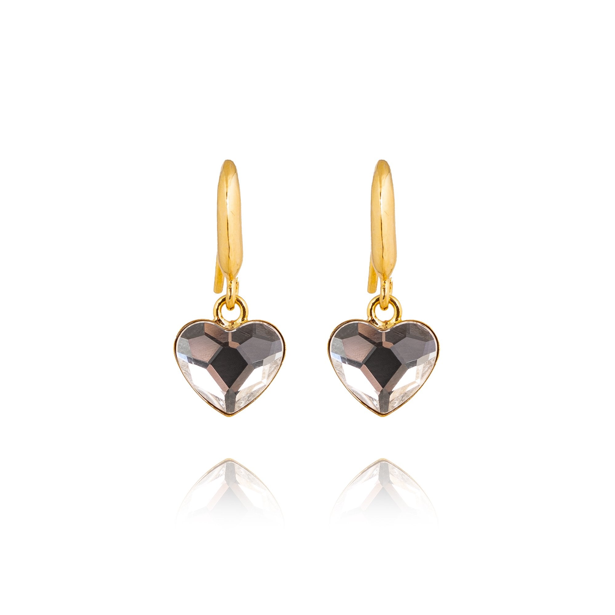 Octavia - 24K Gold Plated Earrings with Swarovski Crystals-White - Sensa Milano