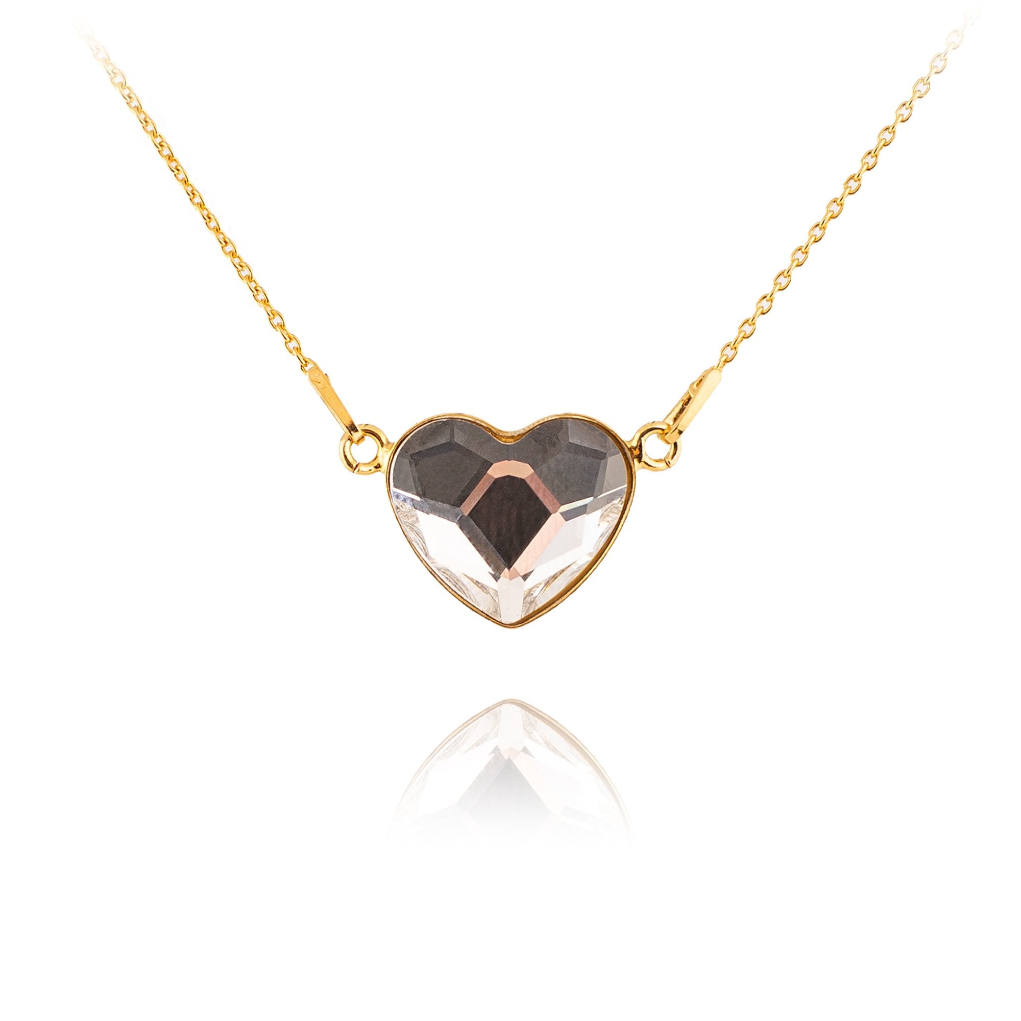 Octavia - 24K Gold Plated Necklace with Swarovski Crystal-White - Sensa Milano