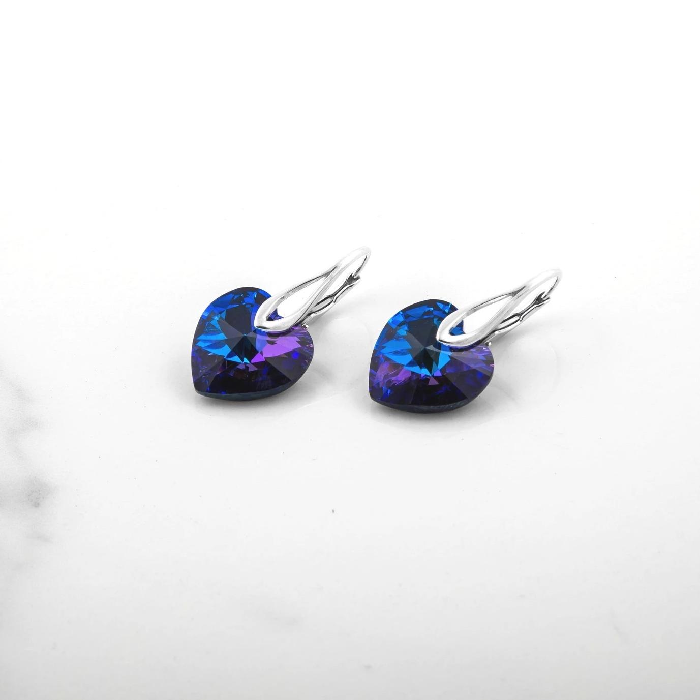 Amore Eterno - Silver Earrings with Swarovski Crystals-Heliotrope - Sensa Milano