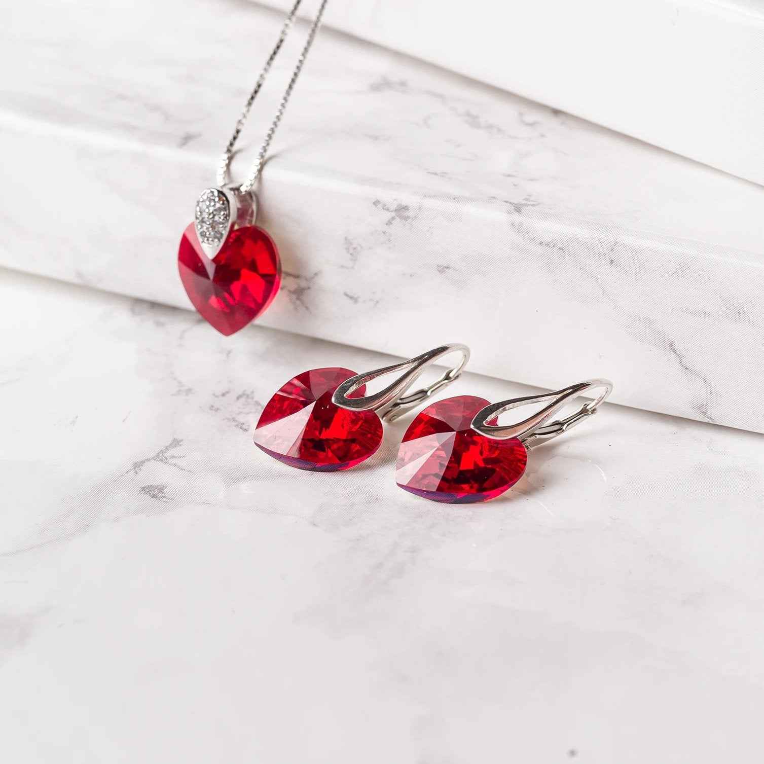 Amore Eterno – Σκουλαρίκια επιροδιωμένα και κρύσταλλοι Αυστρίας® - Siam