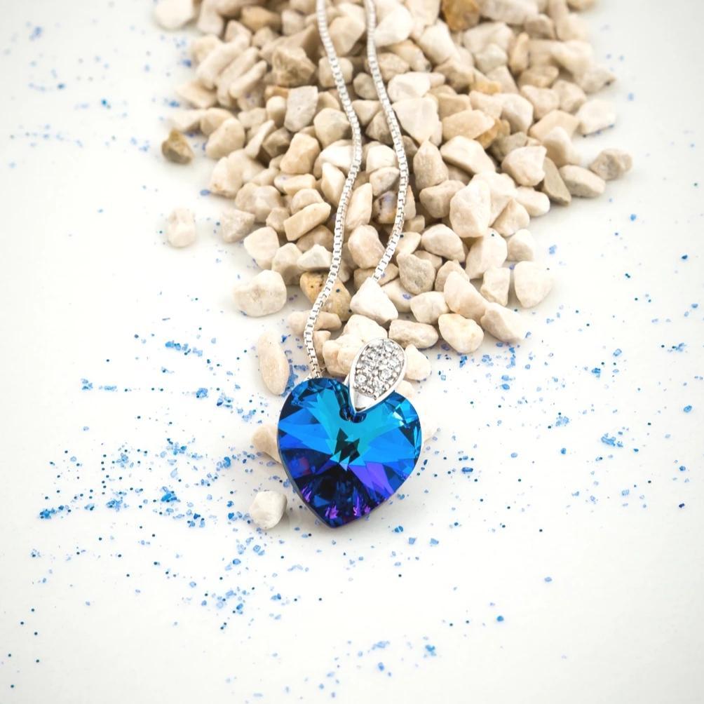 Amore Eterno - Silver Necklace with Swarovski Crystal-Heliotrope - Sensa Milano