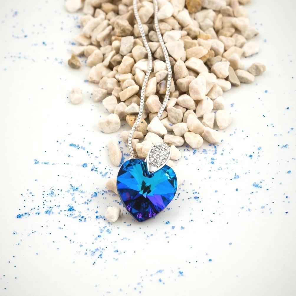 Amore Eterno - Κολιέ επιροδιωμένο και κρύσταλλος Αυστρίας® - Heliotrope