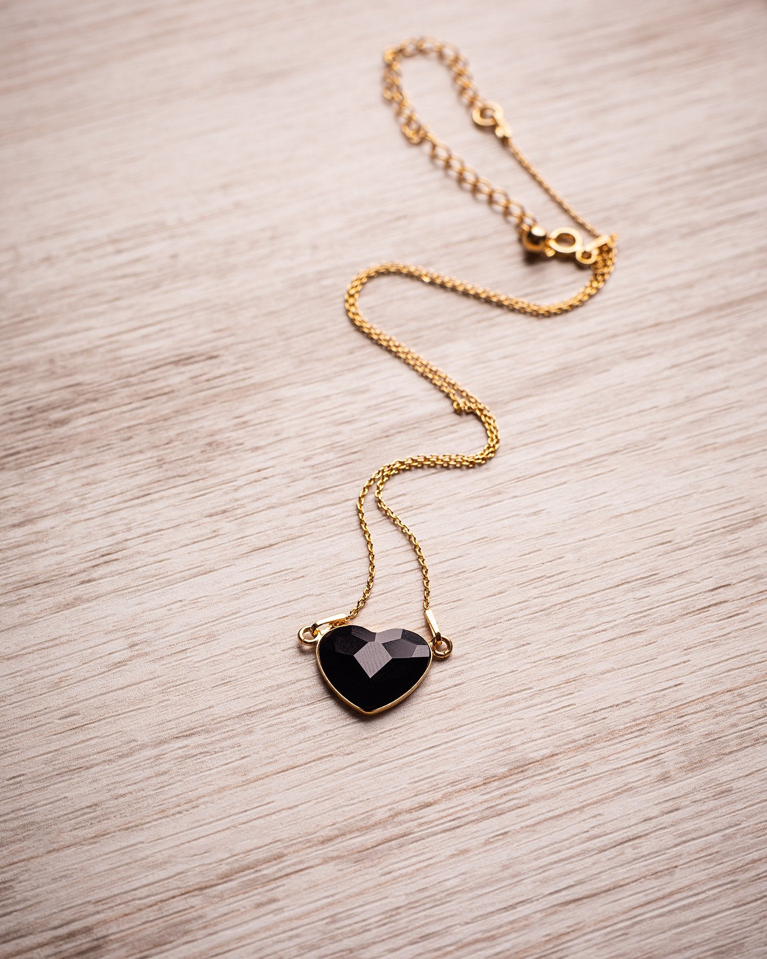 Octavia - 24K Gold Plated Necklace with Swarovski Crystal-Jet - Sensa Milano