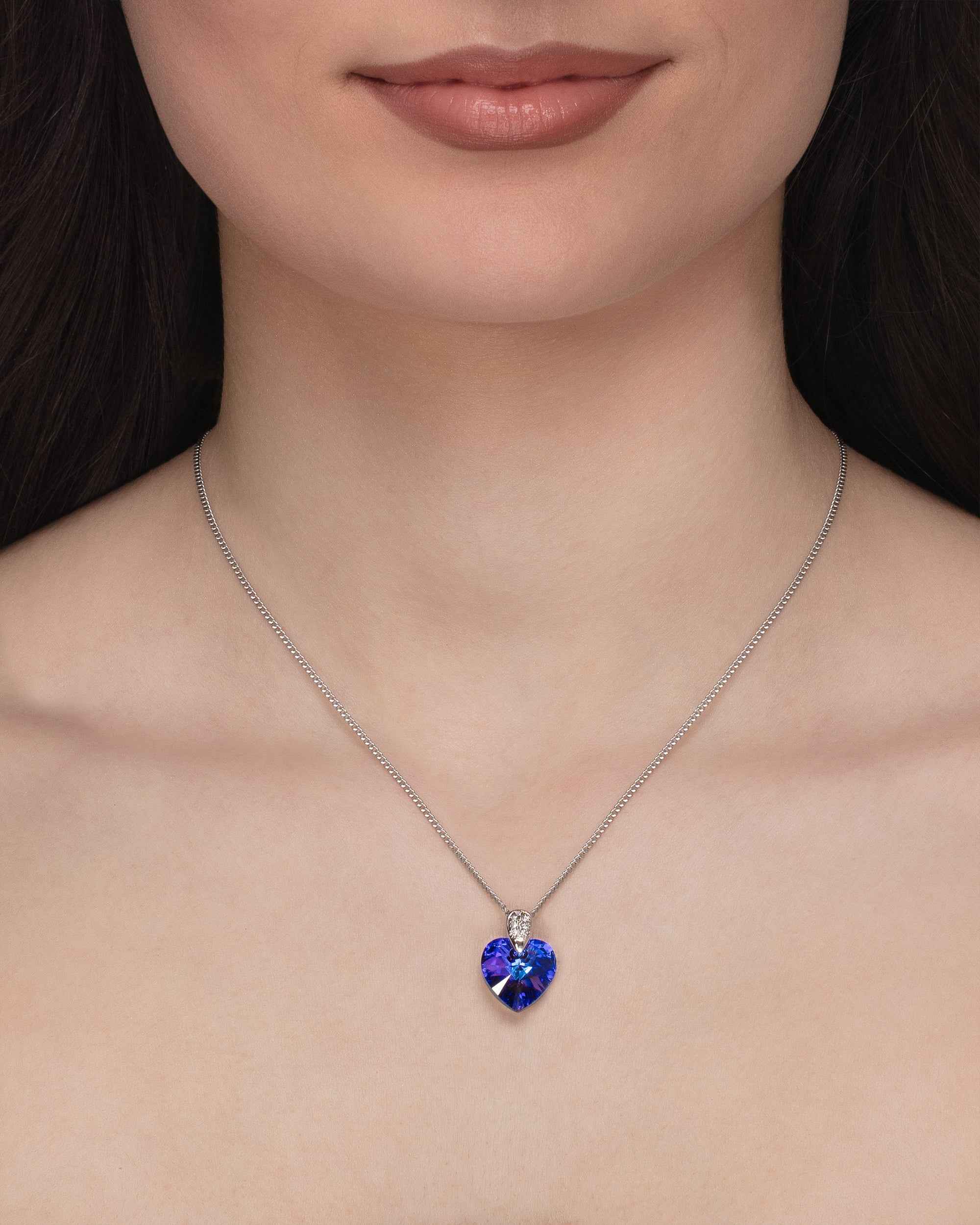 Amore Eterno - Κολιέ επιροδιωμένο και κρύσταλλος Αυστρίας® - Heliotrope