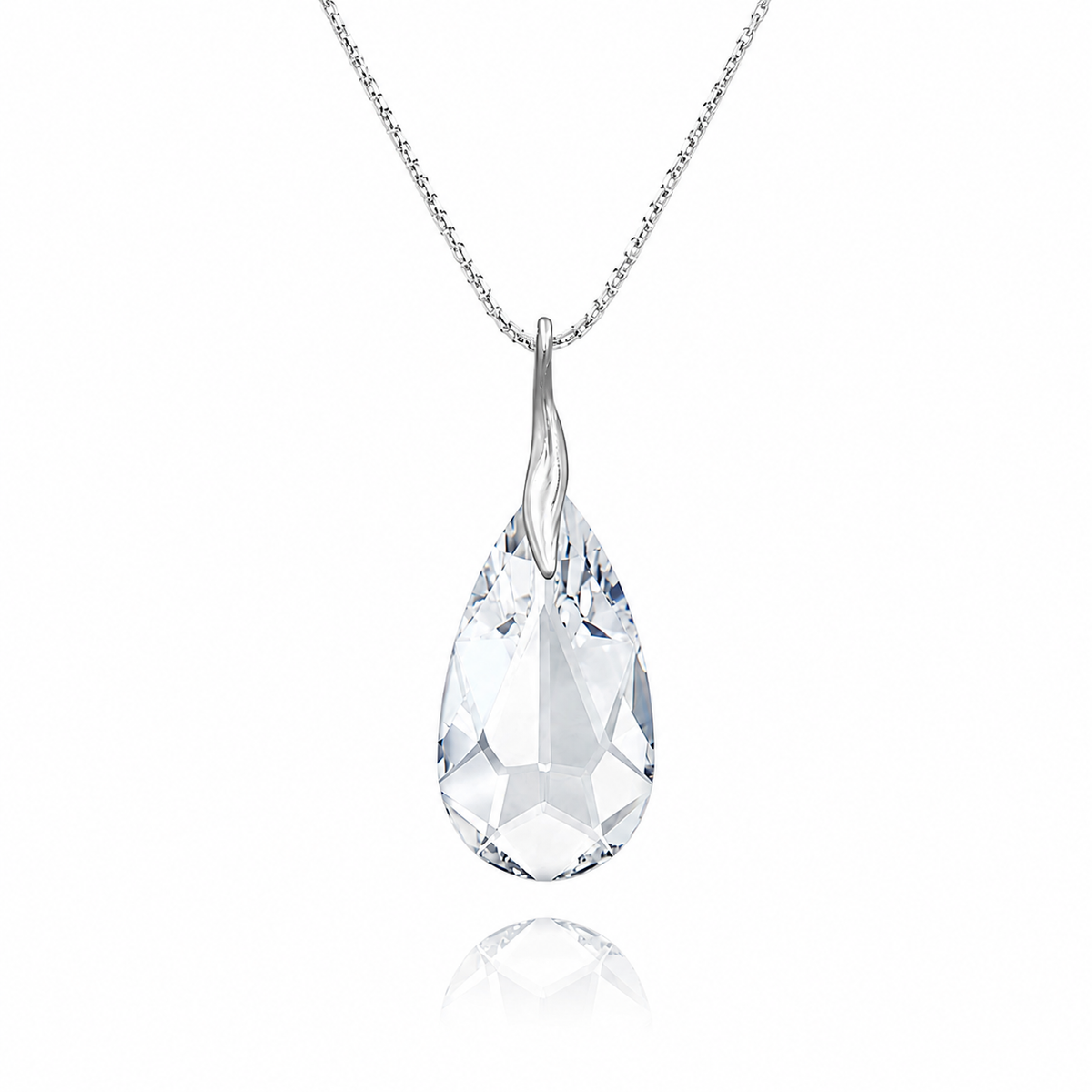 Pandora's Soul - Κολιέ επιροδιωμένο και κρύσταλλος Swarovski® - Crystal White