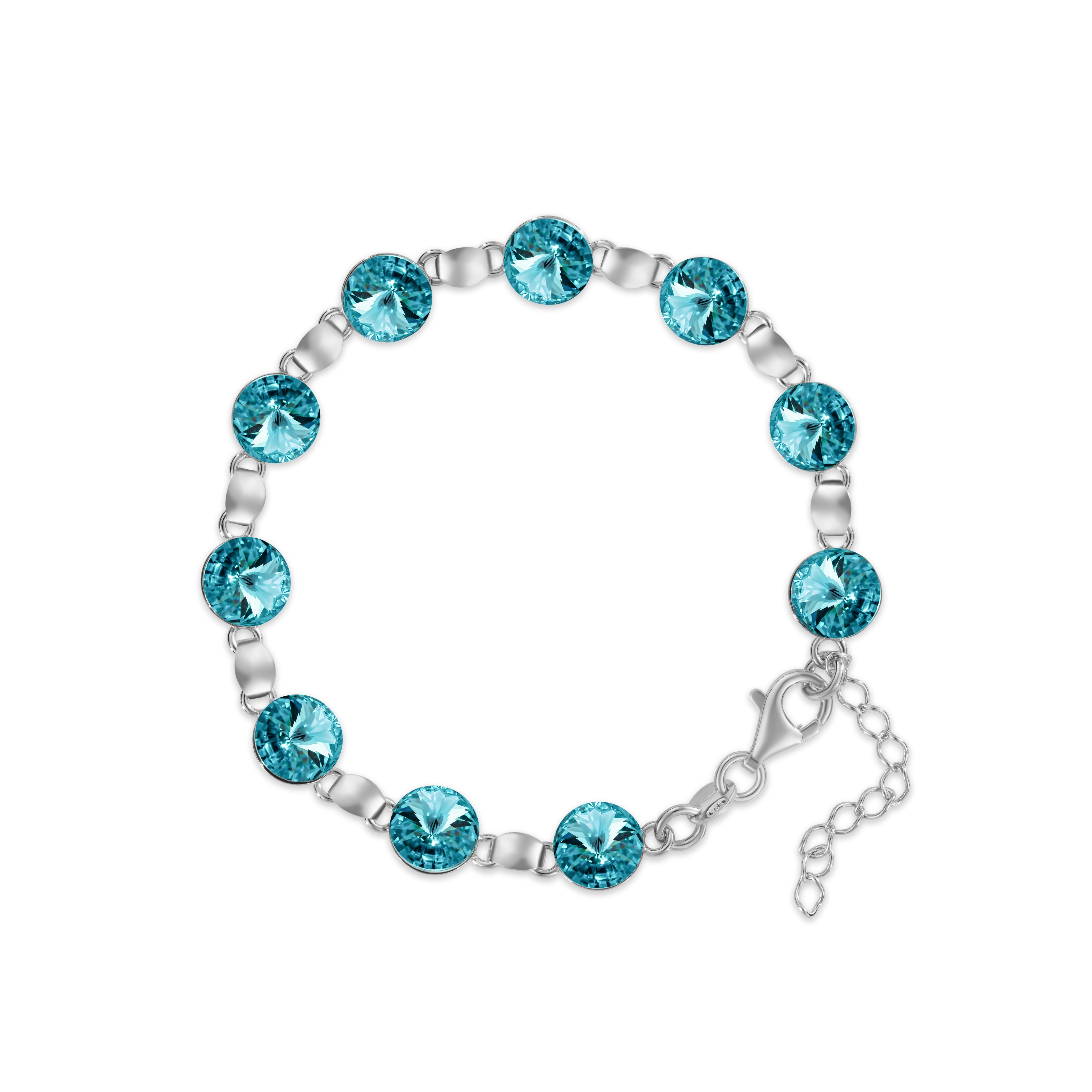 Dorotea SS - Βραχιόλι επιροδιωμένο και κρύσταλλοι Αυστρίας® - Light Turquoise