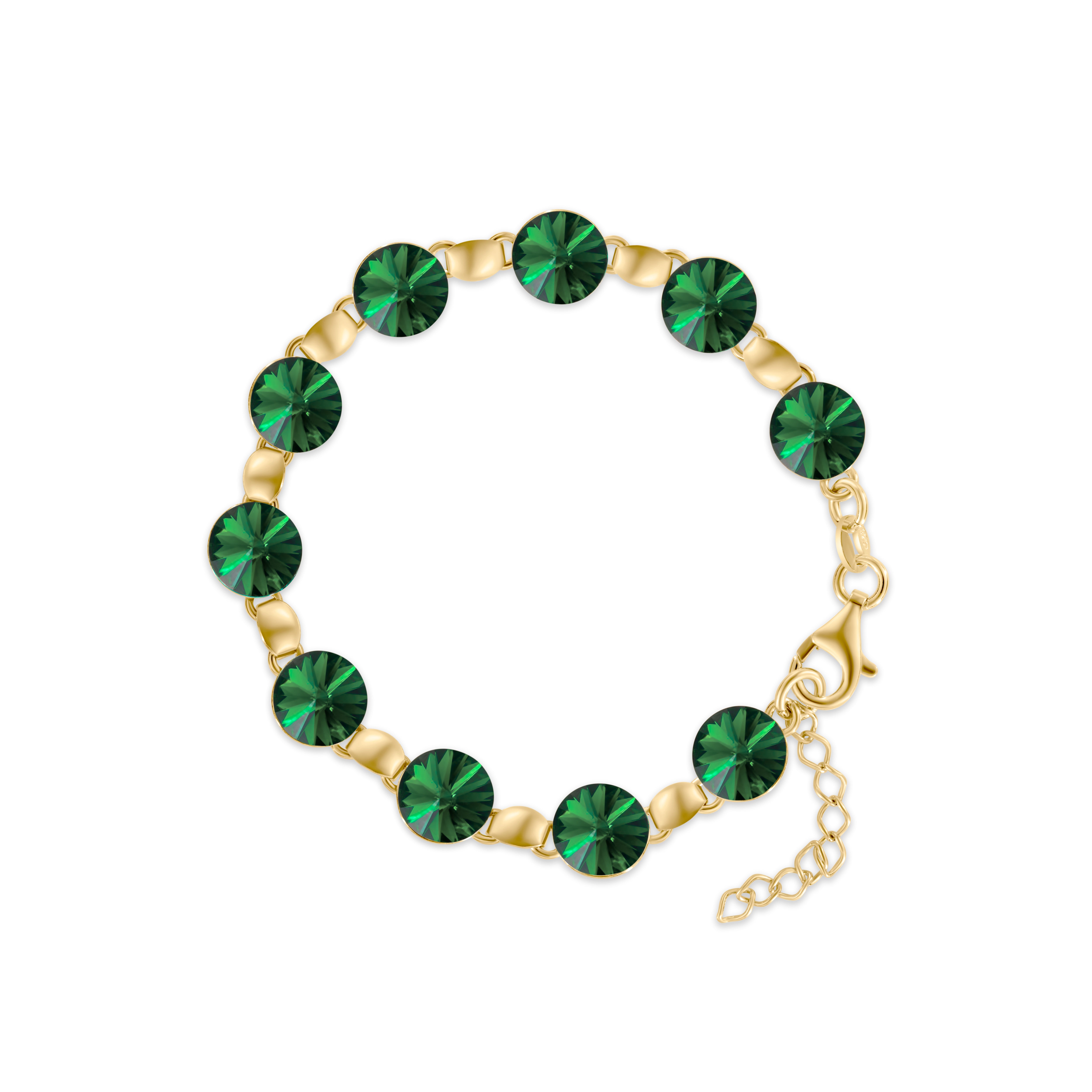 Dorotea SS - Βραχιόλι επιχρυσωμένο και κρύσταλλοι Αυστρίας® - Emerald
