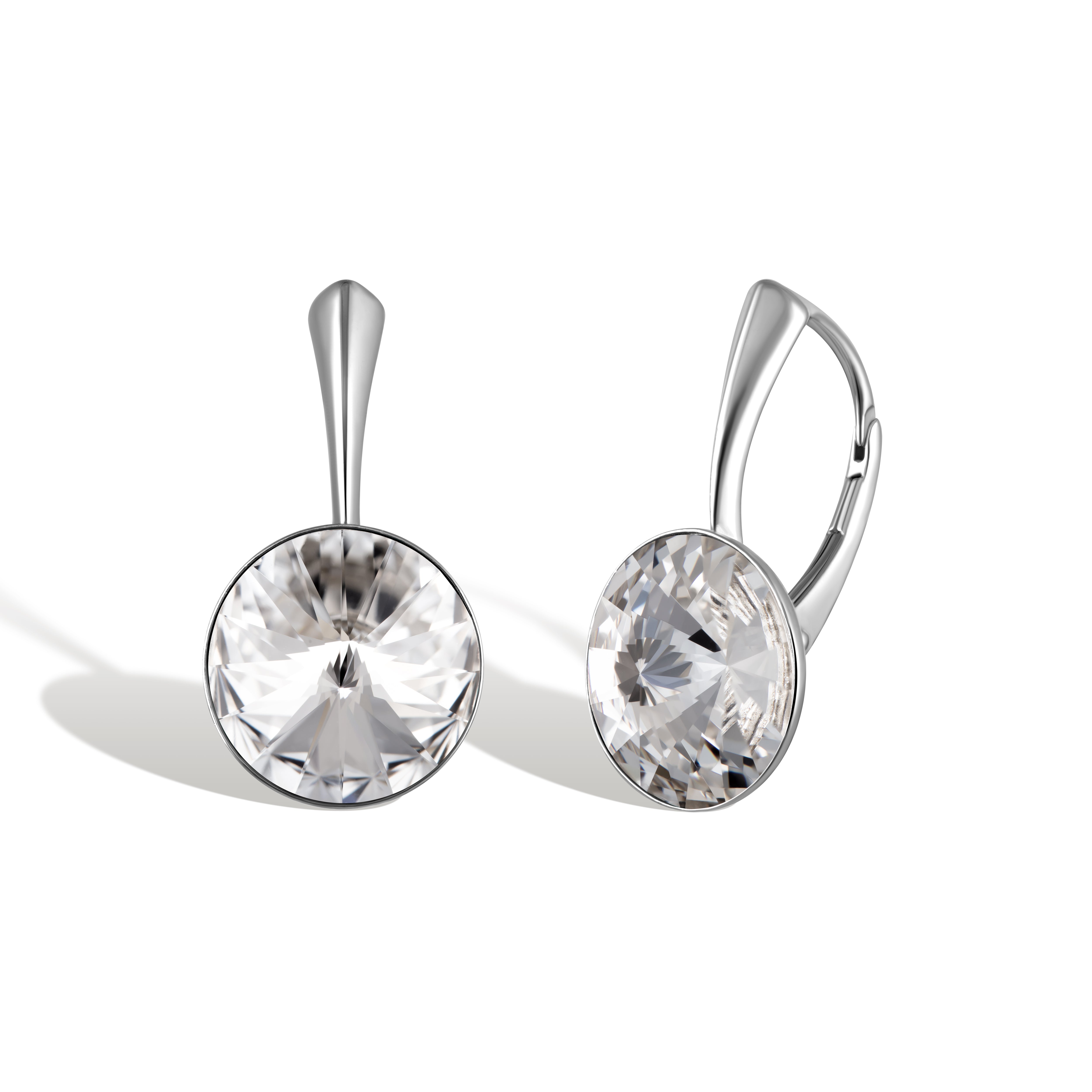 Alessia SS- Σκουλαρίκια επιροδιωμένα και Kρύσταλλοι Αυστρίας® - Crystal White