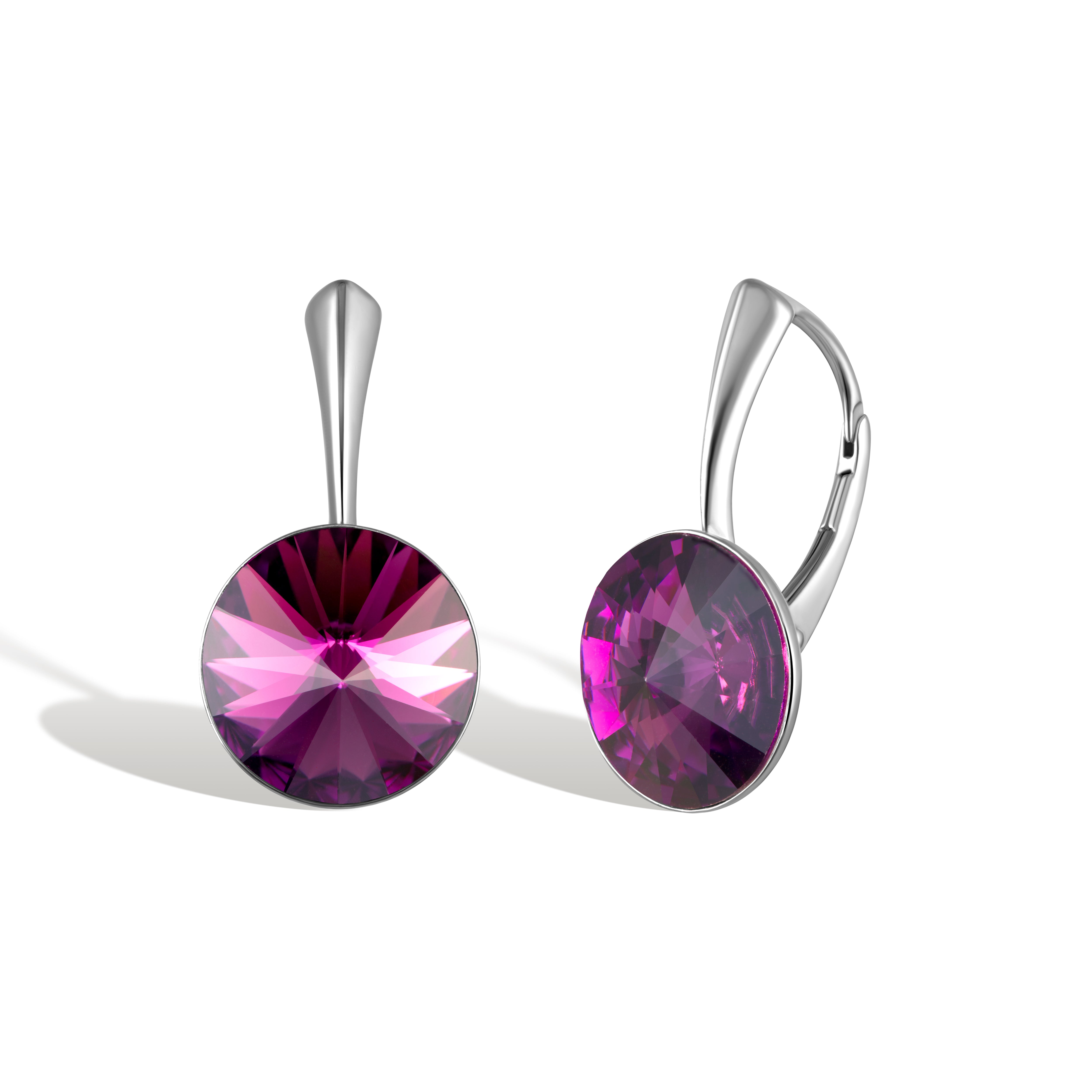 Alessia SS - Σκουλαρίκια επιροδιωμένα και Kρύσταλλοι Αυστρίας® - Amethyst