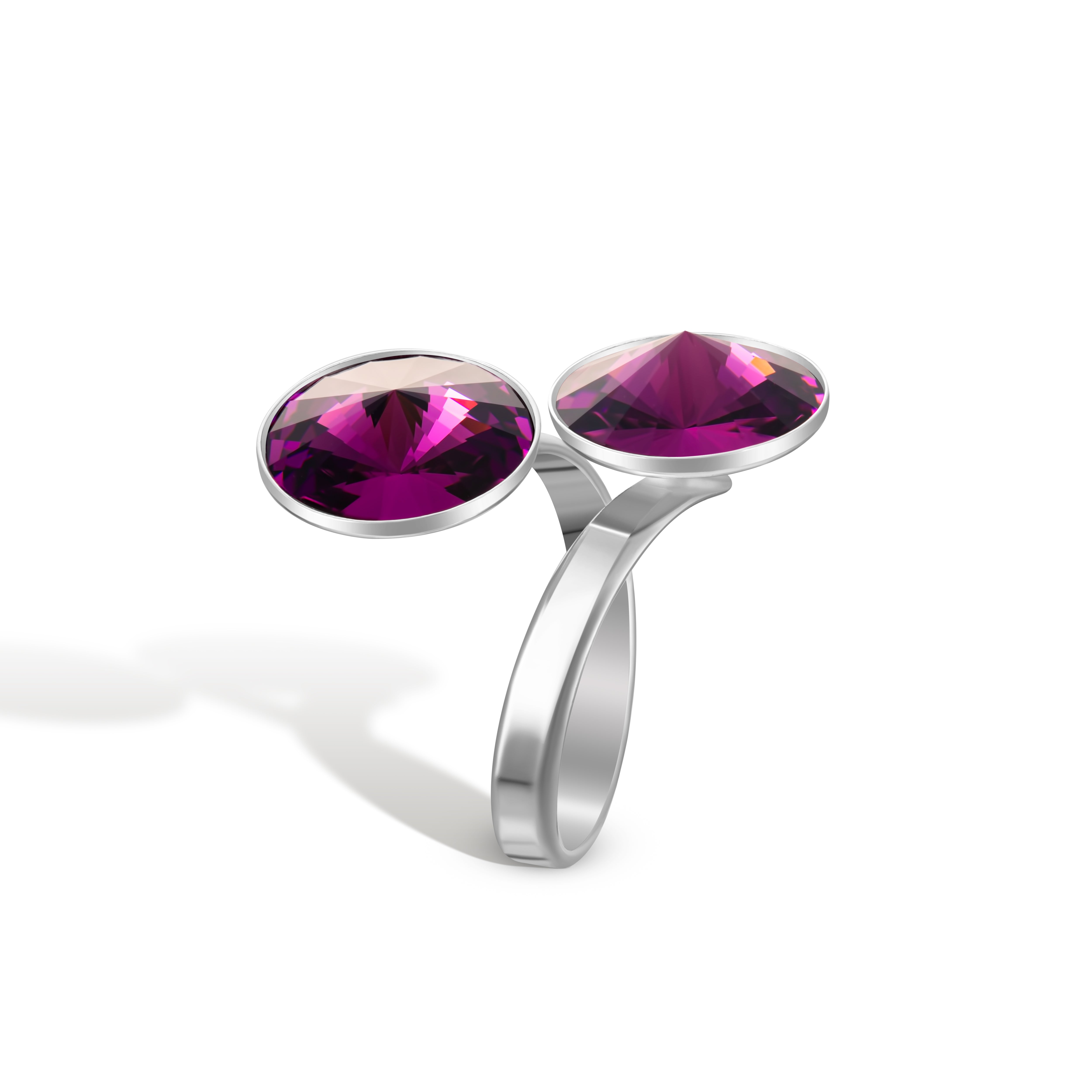 Alessia SS - Δαχτυλίδι επιροδιωμένο και κρύσταλλοι Αυστρίας® - Amethyst