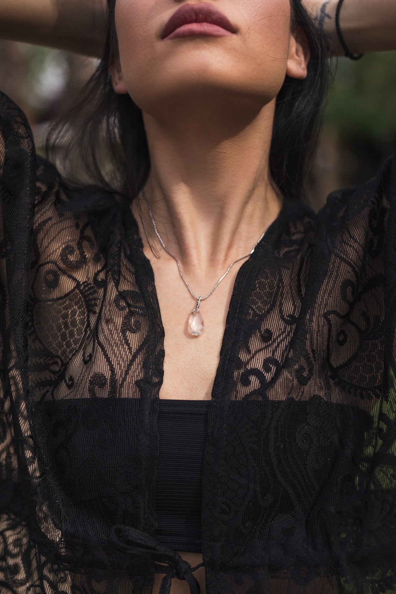 Pandora's Soul - Silver Necklace with Swarovski Crystal-White - Sensa Milano