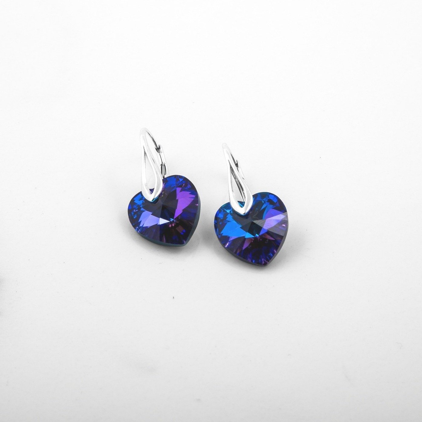 Amore Eterno - Silver Earrings with Swarovski Crystals-Heliotrope - Sensa Milano