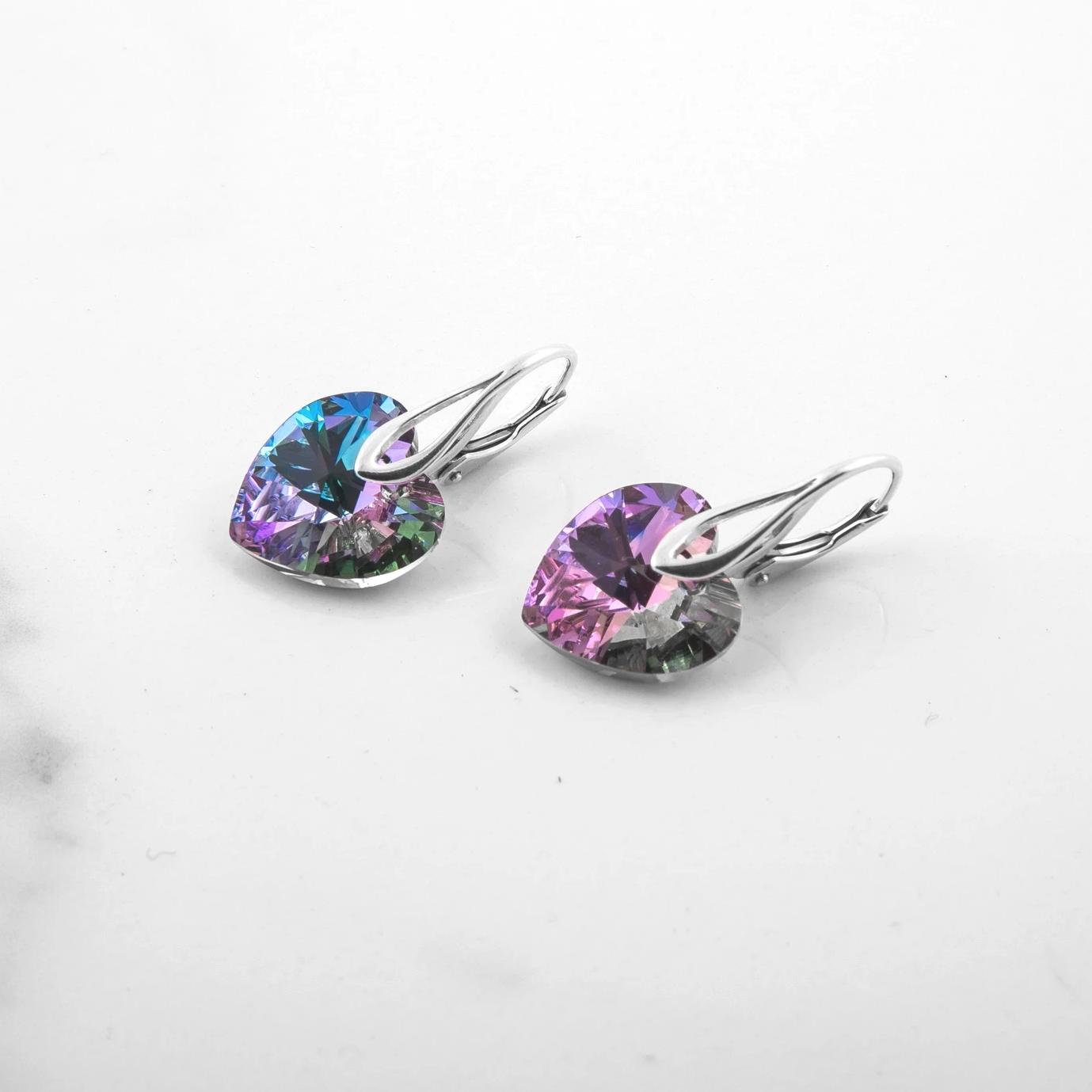 Amore Eterno - Silver Earrings with Swarovski Crystals-Vitrail Light - Sensa Milano